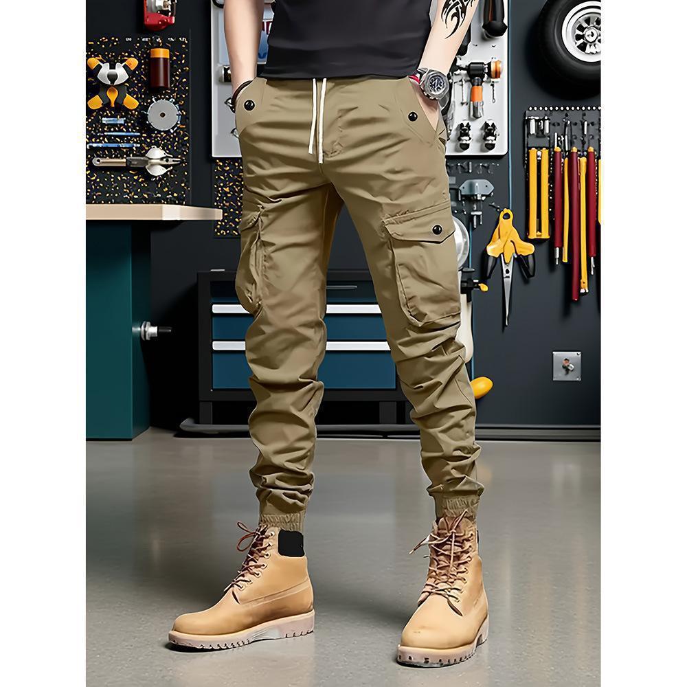 Men Slim Fit Cargo Joggers Multi Pocket Tactical Utility Pants