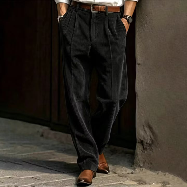 ✨Vertical Stripe Pleated Wide‑Leg Trousers