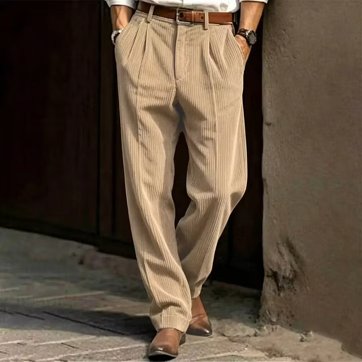✨Vertical Stripe Pleated Wide‑Leg Trousers