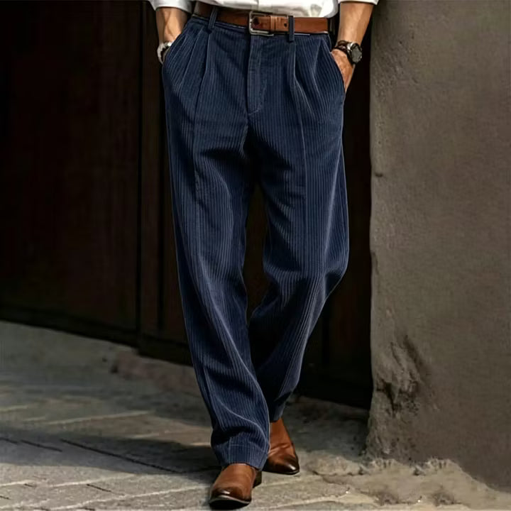 ✨Vertical Stripe Pleated Wide‑Leg Trousers