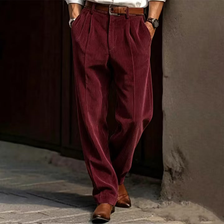 ✨Vertical Stripe Pleated Wide‑Leg Trousers