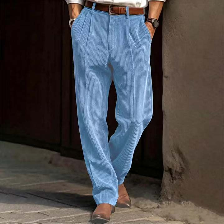 ✨Vertical Stripe Pleated Wide‑Leg Trousers