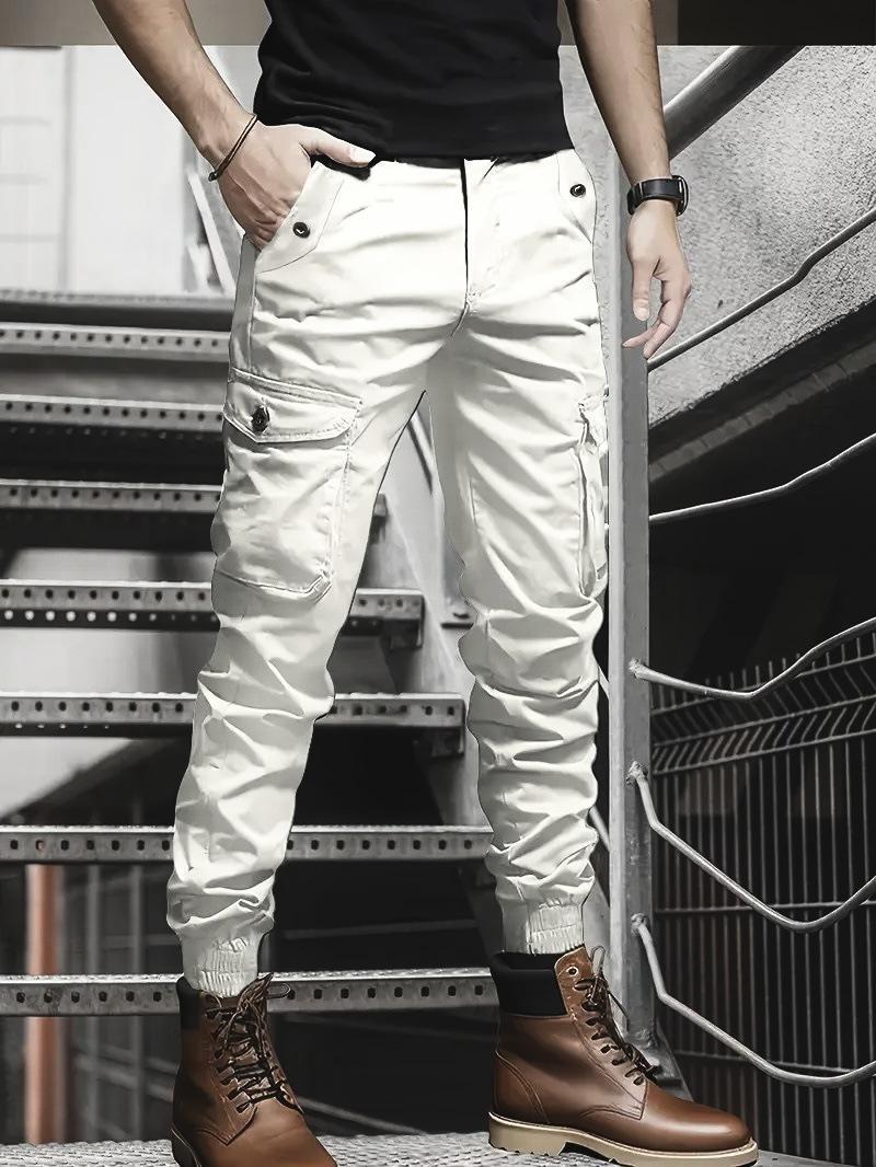 Men Slim Fit Cargo Joggers Multi Pocket Tactical Utility Pants