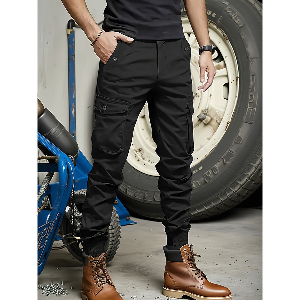 Men Slim Fit Cargo Joggers Multi Pocket Tactical Utility Pants
