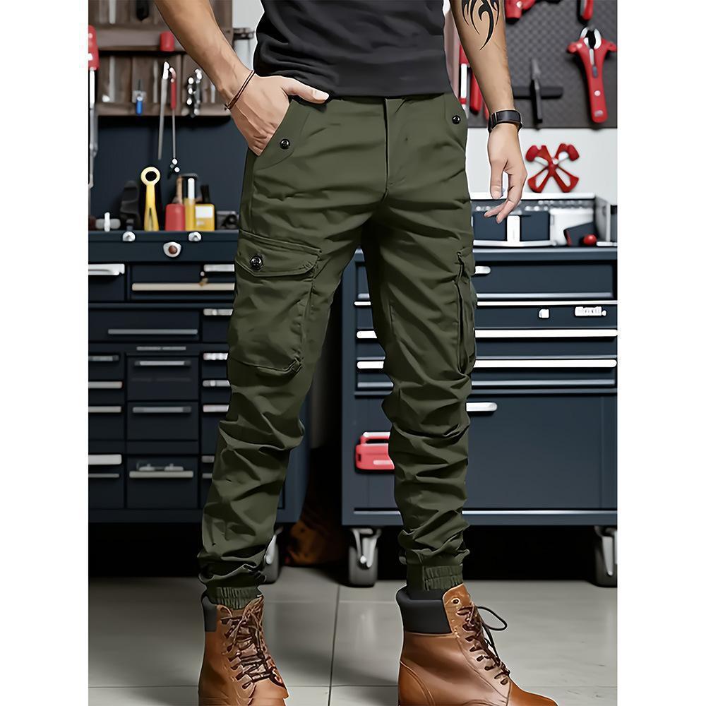 Men Slim Fit Cargo Joggers Multi Pocket Tactical Utility Pants